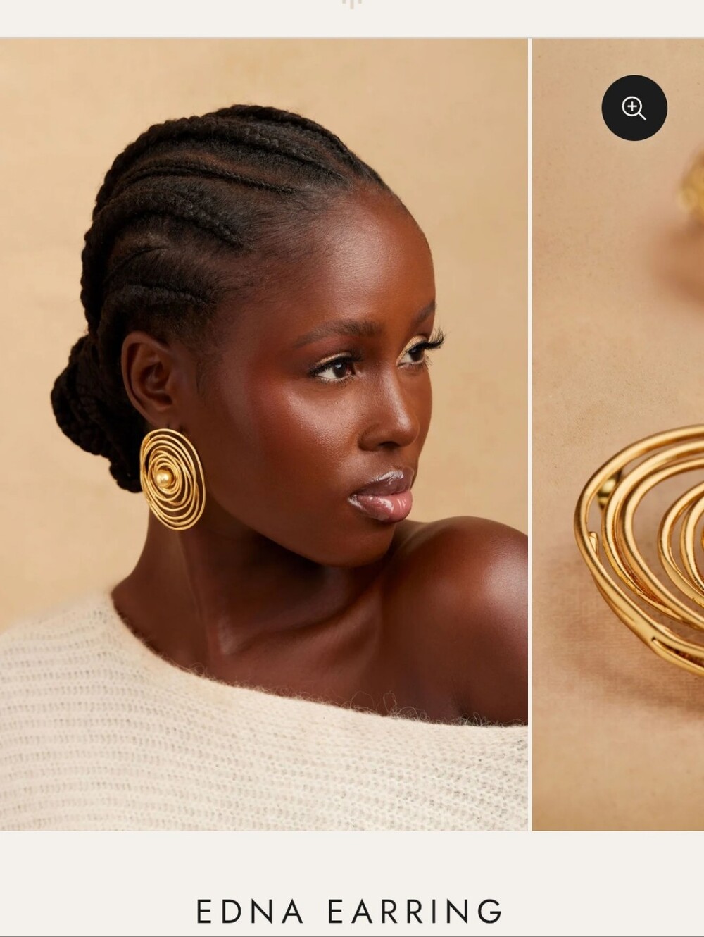 EDNA Khoi  Gold Spiral Statement Earrings